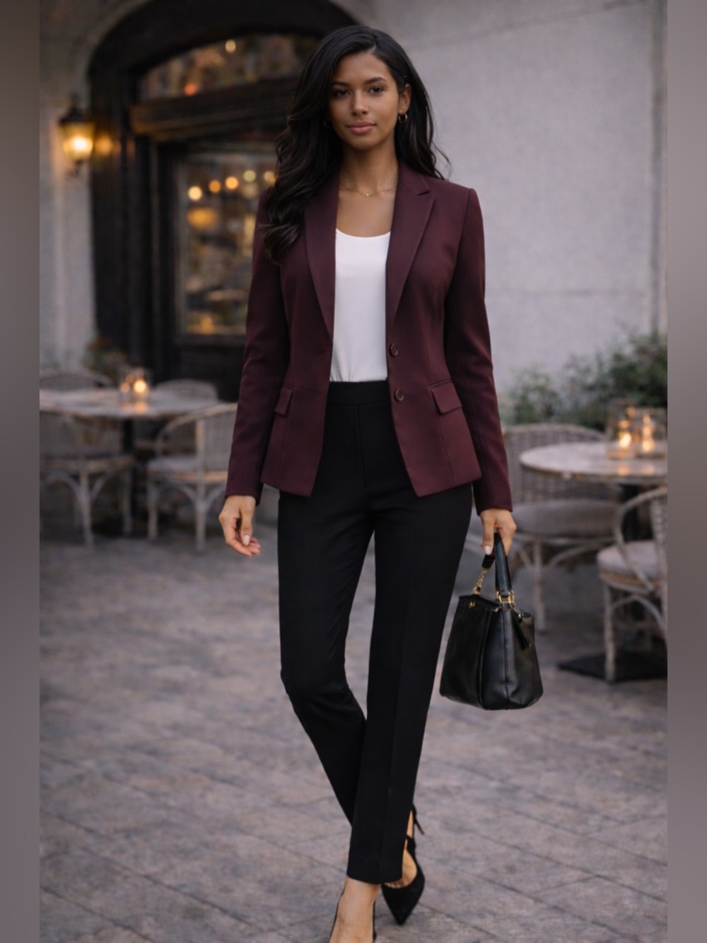 Talbots Burgundy Blazer Size 10 Peplum Career NWT